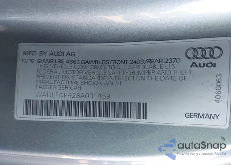 2011 Audi A5 2.0T Premium from USA, damaged, VIN WAULFAFR2BA031459